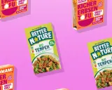 Bio Tempeh von Better Nature, eine proteinreiche, vegane Mahlzeit, die schnell zubereitet ist. Was ist Tempeh? Ein fermentiertes Sojaprodukt.
