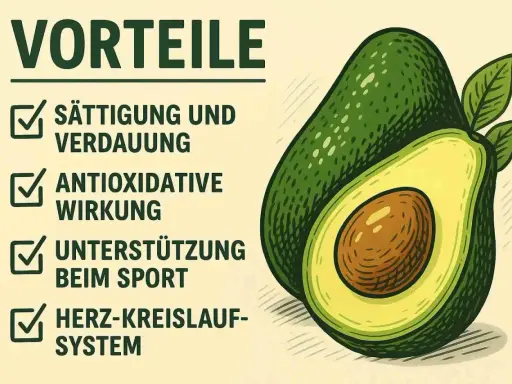 Avocado gesund: Sättigung, Verdauung, antioxidative Wirkung, Sport & Herz-Kreislauf-System.
